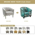 thumbnail image 5 of LKJYER Club Chair Slipcover 2 Piece Tub Chair Slipcover Stretch Barrel Chair Covers Printed Armchair Covers Removable Sofa Cover Couch Furniture Protector Arm Chair Cover for Living Room, 5 of 5