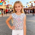 thumbnail image 2 of Bysome Little Girls Tee Size 7-8 T Sleeveless Crew Neck Tops Fashion Stretch Sequins Multicolour Shirts, 2 of 6