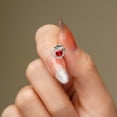 thumbnail image 5 of Burning Heart Earrings, 925 Silver Earrings for Women, Red Cubic Zirconia, 5 of 5