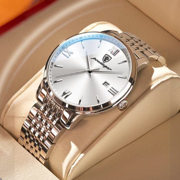 POEDAGAR Montre Homme Luxe Marque Haut de Gamme Sport Affaires Or Rose Montres Hommes Étanche Quartz Horloge Montres Relógio Masculino