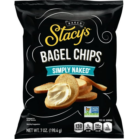 Frito Lay Stacy's Simply Naked Bagel Chips, 7 oz, 12 Count