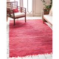 thumbnail image 2 of Unique Loom Chindi Cotton Collection Hand Woven Natural Fibers Area Rug, 8 x 10 Feet, Red/Purple, 2 of 2