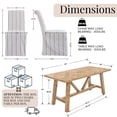 thumbnail image 3 of Dayalane 63" Farmhouse Dining Table Set for 6, Solid Wood Kitchen Table Set with Linen High Back Slipcovered Parsons Dining Chairs for Kitchen Dining Restaurant, 6 Stripe Chairs & 1 Natural Table, 3 of 9