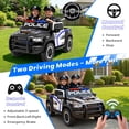 thumbnail image 3 of RAM RHO 1500 24V 2 Seat Ride On Car for Kids Age 3-8, Electric Car w/Remote Control, Bluetooth, MP3 Music, Lights, Powered Ride On Toy with 4 Wheels Spring Suspesion for Boys & Girls, Police, 3 of 7