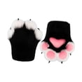 thumbnail image 4 of Guantes con forma de pata de gato, guantes de disfraz de garra de animal, guantes cálidos de invierno, mitones de vestir Negro, 4 of 9