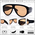 thumbnail image 5 of SA106 Oversized Retro Racer Thick Frame Aviator Sunglasses / Black - Beige, 5 of 7
