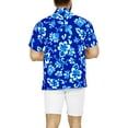 thumbnail image 4 of HAPPY BAY Men's Hawaiian Shirts Short Sleeve Button Down Shirt Floral Shirt Men Casual Beach Vacation Hawaii Island Shirts for Men Funny M Anthemion Motif, Blue, 4 of 5