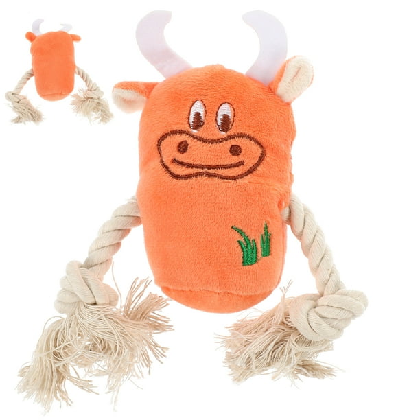 KAKOWELY Juguete interactivo para perros con sonido de vaca, juguete de peluche para perros, juguete para masticar con sonido de vaca