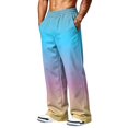 thumbnail image 6 of LTTVQM Gradient Print Wide Leg Sweat Pants Dark Fade Pattern Elastic Drawstring Waist Loose Fit Mens Outdoor Athletic Full Length Trousers Light Blue 3XL, 6 of 7