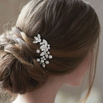 Bride Wedding Hair Comb Crystal Hair Piece Rhinestone Bridal Hair Accessories for Women HC042 (Silver)