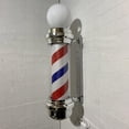 thumbnail image 1 of Poste de barbero Salvador Luz LED Rotación Peluquería Montaje en pared Lámpara de prueba de lluvia Rayas con bola estilo A Luz de poste de barbero, 1 of 8