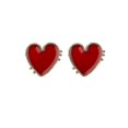 thumbnail image 3 of Nuevo diseño de pendientes de botón de corazón rojo para mujer, de metal, color dorado, con forma de ojo, corazón, labios, pendientes de boda, joyería de moda para fiestas ---- 14 --- Código de produc, 3 of 5