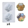thumbnail image 2 of 4 piezas Durable oso perro gato pata de silicona Animal mascota para hornear huella de galleta pudín llavero de resina, 2 of 9