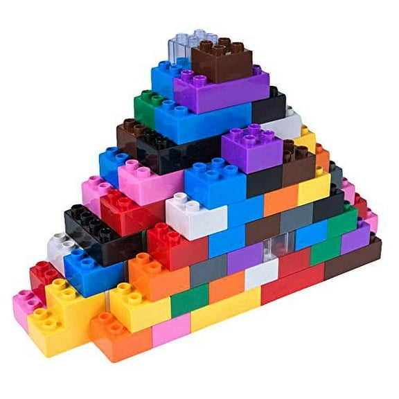 Classic Big Briks by Strictly Briks | Building Brick Set 100% Compatible with All Major Brands | Large Pegs for Toddlers | Ages 3+ | Building Bricks with Big Pegs, 204 Piece | 24 Rainbow Colors