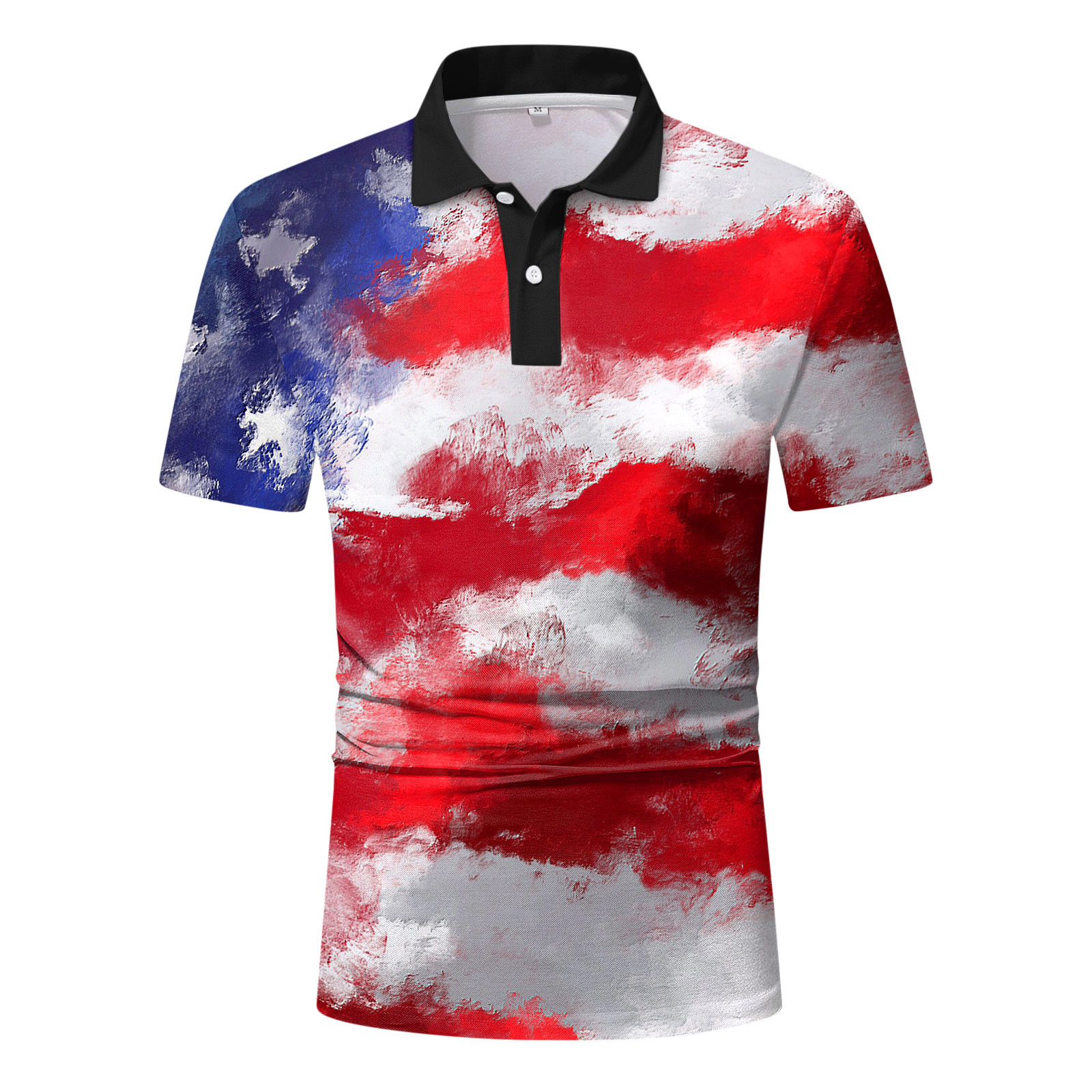 4th of July Shirts for Men Summer Short Sleeve Polo Collar Shirts,Men ...