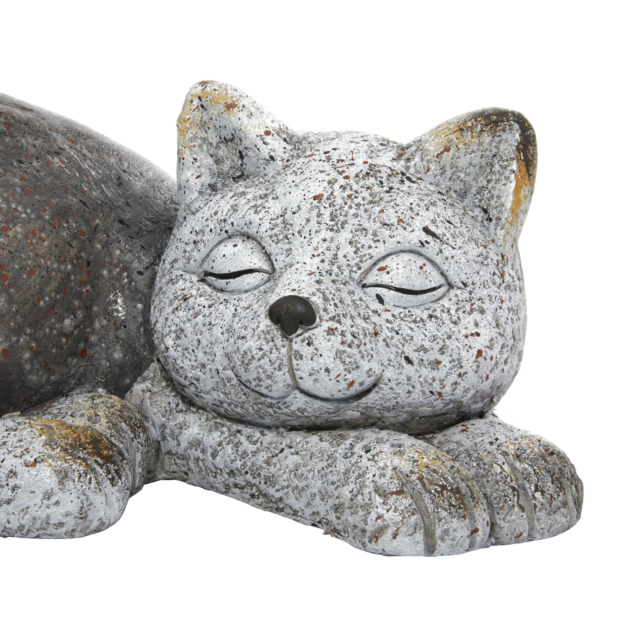 DecMode 7" Indoor Outdoor Cat Garden Sculpture