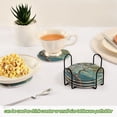 thumbnail image 5 of Yayeee 6 PCS Drink Coasters with Holder Set Woven Absorbent Round Tabletop Hot Pad, Yellow Tree, 5 of 7