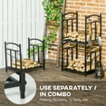 thumbnail image 4 of Outsunny 3-Tier Firewood Rack, Metal Wood Storage Holder with Tool Hooks, 4 of 10