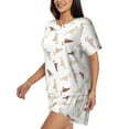 thumbnail image 2 of "Wukai Leopard Print Women's Pajama Set - Short-Sleeve Top and Shorts with Elastic Waistband and Pockets for Loungewear, Yoga, and Casual Wear-4X-Large, 2 of 8