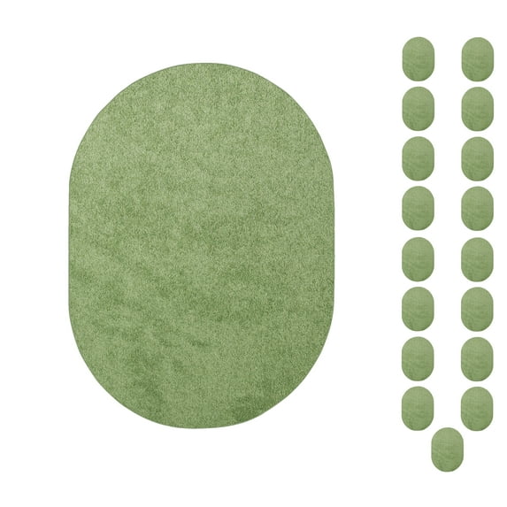 Furnish My Place Modern Plush Solid Lime Green Color Rug - Pets and Kids Friendly Rug, Indoor/Outdoor Mat, Area Rugs Great for Kids, Pets, Event, Living Room, Made in USA, 2' x 3' Oval - Set of 20