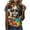 Multicolor Blouses, variant on Jsaierl Short Sleeve Tops for Women Summer Dressy Shirts Crewneck Work Ladies Blouses Boho Print Tshirts Top Plus Size S-5XL