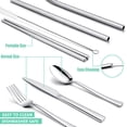 thumbnail image 3 of HaWare Portable Travel Utensils with Case, Stainless Steel Silverware Set for Camping Office School Lunch, Including Knife Fork Spoon Chopsticks, Reusable and Dishwasher Safe(Green), 3 of 7