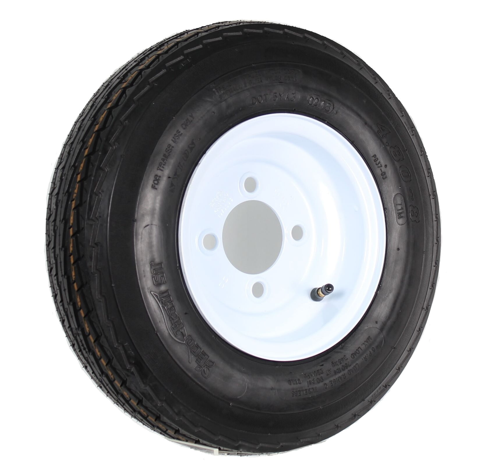 Trailer Tire On Rim 4.80-8 480-8 4.80 X 8 8 in. LRB 4 Lug Hole Bolt 4.80 4.00 X 8 Trailer Tire Pressure