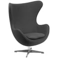 thumbnail image 1 of Gray Wool Fabric Egg Chair with Tilt-Lock Mechanism, 1 of 4