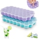 thumbnail image 1 of Bandejas de hielo Wattne (paquete de 2), máquina para hacer cubitos de hielo de 74 cavidades, apilables de silicona con tapa, bandeja reutilizable de fácil liberación para whisky, cócteles, bourbon y, 1 of 7