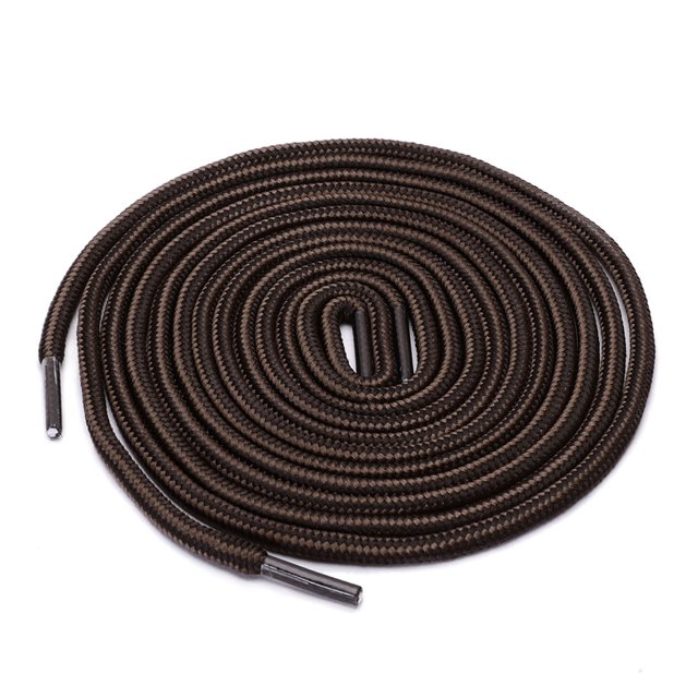 INSPIRE CHIC Lacet de Botte Unisexe Rond en Corde à Rayures Bicolores 1/5 Épais 90cm / 35.43 Pouces Brun Foncé Café