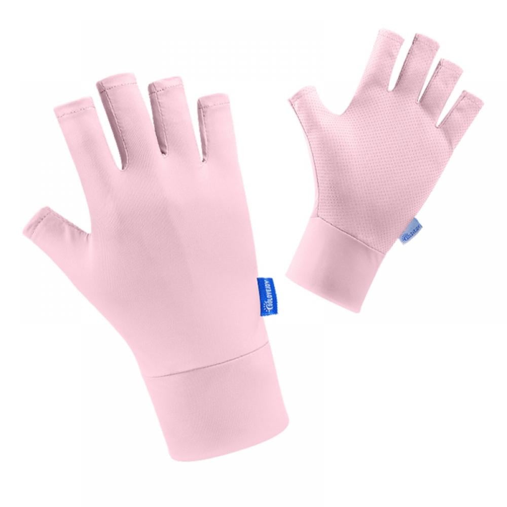 Unisex Summer Wrist Half Fingers Gloves, Ice Silk Outdoor Driving