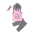 thumbnail image 5 of Toddler Kids Girls Summer Outfits Clothes Sleeveless Hoodies Tops+Pants Headband 3PCS Set 1-6Y, 5 of 5