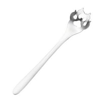 Tunhigl Cute 304 Stainless Steel Coffee Spoon - Tea Stirring Mug Spoon with Unique Claw Dog Design, Hollowed Out for Kitchen, Bar, and Party Use Silver