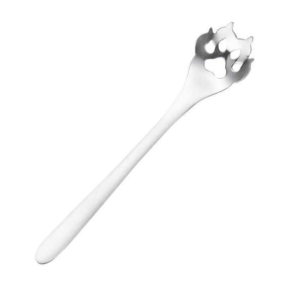 Cuchara para remover café | Cuchara para té de acero inoxidable 304 | Cuchara hueca con forma de pata de perro | Durable, no se dobla | 5.9 pulgadas | Apta para lavavajillas | 1 unidad | Para hogar