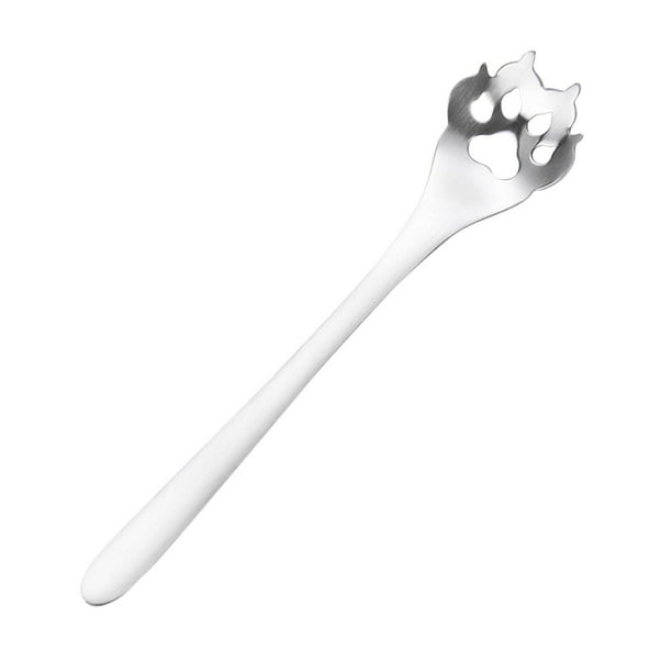 Cuchara de café ahuecada con forma de garra de perro | Cuchara para revolver té de acero inoxidable 304 | Cuchara de taza de 5.57 pulgadas para café, té, helado y postres