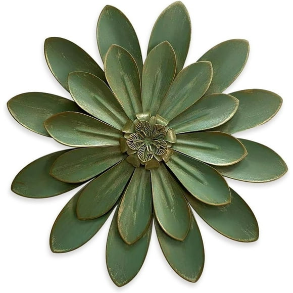 Escultura de pared Novbvia con forma de flor de metal en capas 3D de hierro, 12 cm