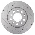 thumbnail image 4 of Performance Rear Drilled Slotted Coated Brake Rotor Set For Chrysler Jeep, 4 of 9