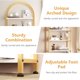 thumbnail image 5 of Architectural marvel: 4 niveles arched estante doors - 71.5in altura industrial design sturdy metal frame - freestanding exposición estante oficina, sala estar - abiertos estantes included, 5 of 7