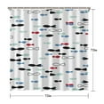 thumbnail image 4 of Cartoon Sea Life Fish Print Shower Curtain 72x72 Inch, Waterproof Polyester Fabric with Hooks for Kids or Nautical-Themed Bathroom, 4 of 5