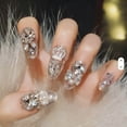 thumbnail image 3 of Rhinestone Design Handmade Press on Nails, 3D Glitter Artificial Luxury Wear a Finished Manicure False Nail Tips Shining Jewel the Bride Nail Art DIY Party Gift for Women, 3 of 4