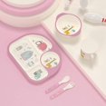 thumbnail image 4 of Juego de vajilla de bambú para niños de 5 Vajilla respetuosa con el medio ambiente: plato, tazón, taza, cuchara, tenedor, vajilla para niños sin BPA para bebés y niños pequeños Xemadio LL-1383, 4 of 7
