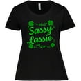 thumbnail image 3 of Inktastic Sassy Lassy with Green 4 Leaf Clovers Women's Plus Size T-Shirt, 3 of 5