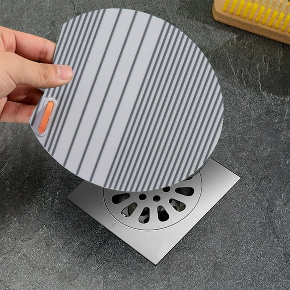 Lawor Bathtub Drain Stopper , 6 Inches Silicone Tub Stopper Shower Drain Cover, Bath Tub Plug Hair Stopper,Universal Flat Suction Renter Friendly Bath Accessories Gray Free Size