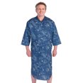 thumbnail image 1 of Silverts Men Full Open Back Hospital Gown, M, Navy/Gray, 1 of 2