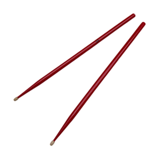 HILABEE 1 Paire de Baguettes de Batterie Classiques Légères pour Entraînement Acoustique Électronique 5A Rouge