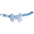 thumbnail image 4 of Wool Woven Bowknot Pet Bib Silent Bell Slim Collar Button Adjustment Cute Dress Up,Blue S, 4 of 5