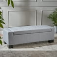thumbnail image 4 of LiviNest Storage Ottoman Bench with Tufted Lid: Modern Gray Fabric Storage Bench for Small Spaces - Multifunctional Seat & Storage Solution for Living Room Bedroom & Entryway, 4 of 6