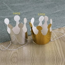 Masteelf Birthday Party Props with Shiny Design 10pcs Paper Crown Hat for Kids and Adults Assorted Color