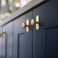 thumbnail image 3 of Goo-Ki Set of 6 - Elegant Bloom Champagne Bronze Cabinet Knobs with Backplate, Drawer Pulls for Kitchen, Dresser Cabinet Hardware for Bedroom, 1-1/4 Inches Diameter Handles, 3 of 9