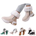 thumbnail image 6 of LIJCC Women's Chunky Platform Winter Boots Suede Fluffy Booties Leisure Slip On Sneakers Thick Sole Shoes Warm Fur Lined Anti-slip Booties, 6 of 6